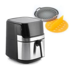 Pack Varmluftsfrituregryde og Sammenklappelig silikonekurv InnovaGoods Discount