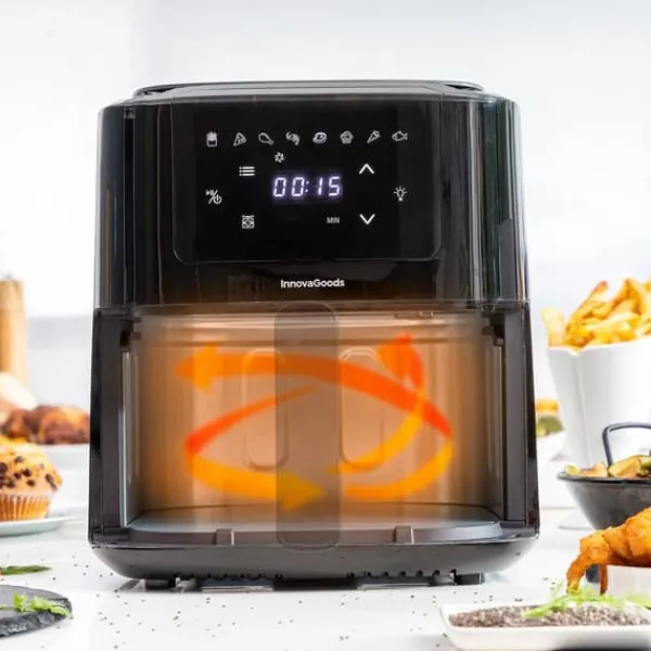 Pack Varmluftsfrituregryde med vægt og Sammenklappelig silikonekurv til Air Fryer InnovaGoods Best