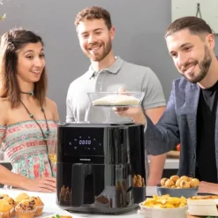 Pack Varmluftsfrituregryde med vægt og Sammenklappelig silikonekurv til Air Fryer InnovaGoods Best