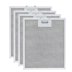 4-pak aluminium & aktivt kul emhættefilter kompatibelt med Whirlpool W10169961A, Ikea, Jenn Air New