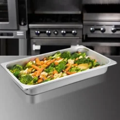 6-pak dampbordsgryder, 20,9 x 12,8 x 2,6 tommer. Stort 8,5L rustfrit stål madbeholder og ovnbakke til hotel. Nem madlavning og opbevaring!