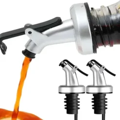 Olie- & Eddikebeholdere>2-Pak korkprop til olivenolie hældetud Drypkork med låg grå