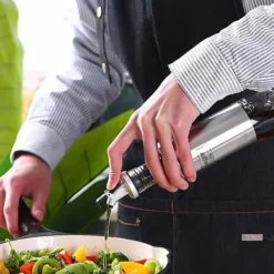 Olie- & Eddikebeholdere>2-Pak korkprop til olivenolie hældetud Drypkork med låg grå