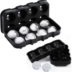 2-Pak stor silikone isform til 8 iskugler Runde isterningkugler Hot