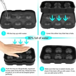 2-pakke 6 runde isterninger silikone isform iskugler New
