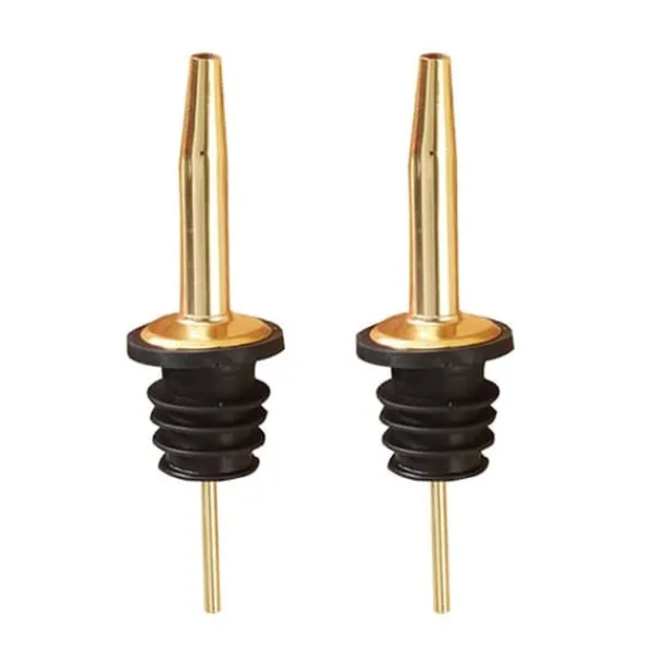 Flaskepropper>2-pakke hælde rør dråbe kork bottlepip dosering rør i guld