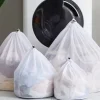4-pakVasketøjsposer med finmasket net, Vasketøjspose med snoreprop, Hvid