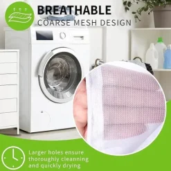 4-pakVasketøjsposer med finmasket net, Vasketøjspose med snoreprop, Hvid