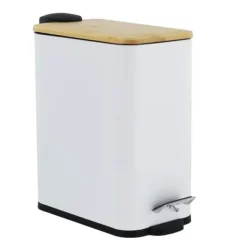 Viking Choice Pedalspand - badeværelses skraldespand - 5 liter - hvid bambus Clearance