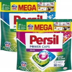 Persil Power Caps Vaskekapsler med Deep Clean Plus MIX 2x66 stykker (132 vaske) Hot