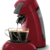 Philips HD6553/81 SENSEO ORIGINAL kaffemaskin för kapsel, Aroma Booster, Crema Pus, 1 eller 2 koppar, Röd Hot
