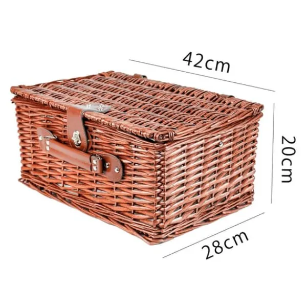 Viking Choice Picnickurv - 4 personer - 29 stykker - flettet kurv - 42x28x20cm Discount