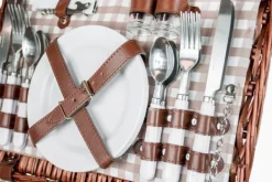 Viking Choice Picnickurv - 4 personer - 29 stykker - flettet kurv - 42x28x20cm Discount