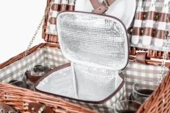 Viking Choice Picnickurv - 4 personer - 29 stykker - flettet kurv - 42x28x20cm Discount