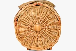 Viking Choice Picnickurv rund med 2-personers service + tæppe – Håndlavet