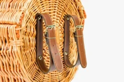 Viking Choice Picnickurv rund med 2-personers service + tæppe – Håndlavet