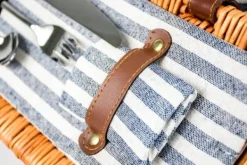 Viking Choice Picnickurv rund med 2-personers service + tæppe – Håndlavet