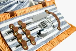 Viking Choice Picnickurv rund med 2-personers service + tæppe – Håndlavet