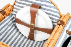 Viking Choice Picnickurv rund med 2-personers service + tæppe – Håndlavet