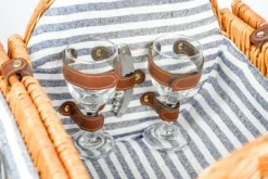 Viking Choice Picnickurv rund med 2-personers service + tæppe – Håndlavet