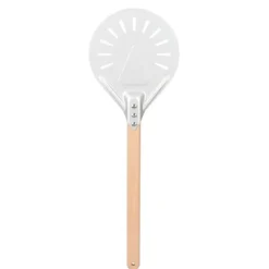 Pizzabageværktøjssæt - Rund pizzaspatel med aftageligt træhåndtag (23 cm) Best