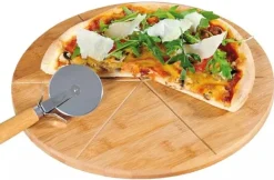 Tilbehør Til Pizzaskærere>Pizzabræt + spatel + kniv BAMBUS-fad