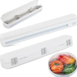 Plastfolie Alufolie Dispenser med sugekopper til køkkenet Hvid Best