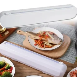 Plastfolie Alufolie Dispenser med sugekopper til køkkenet Hvid Best