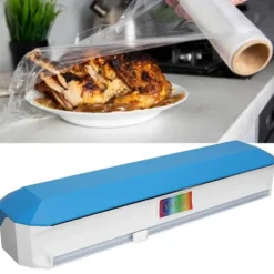 plastfoliedispenser med glideskærer, glat skæring, justerbar, genanvendelig husholdningsfilmdispenser til stanniol, L 38x9,8 cm Hot