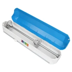 plastfoliedispenser med glideskærer, glat skæring, justerbar, genanvendelig husholdningsfilmdispenser til stanniol, L 38x9,8 cm Hot