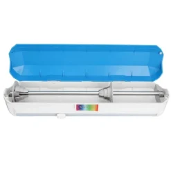 plastfoliedispenser med glideskærer, glat skæring, justerbar, genanvendelig husholdningsfilmdispenser til stanniol, L 38x9,8 cm Hot