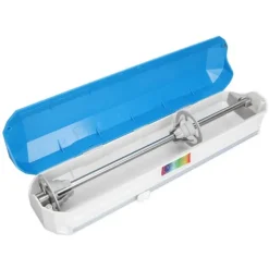 plastfoliedispenser med glideskærer, glat skæring, justerbar, genanvendelig husholdningsfilmdispenser til stanniol, L 38x9,8 cm Hot