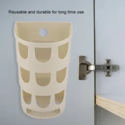 Plastik Vægmonteret Affaldspose Affaldsposer Opbevaringsboks Køkken Soveværelse Badeværelse (Khaki) New