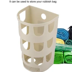 Plastik Vægmonteret Affaldspose Affaldsposer Opbevaringsboks Køkken Soveværelse Badeværelse (Khaki) New
