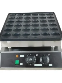 Poffertjes-/Minipandekagejern - Elektrisk Bordmodel - 36 Huller - Støbejern Med Non-stick Belægning - 1 kW - Termostat 50–300 °C - Til Hjem & Café Clearance