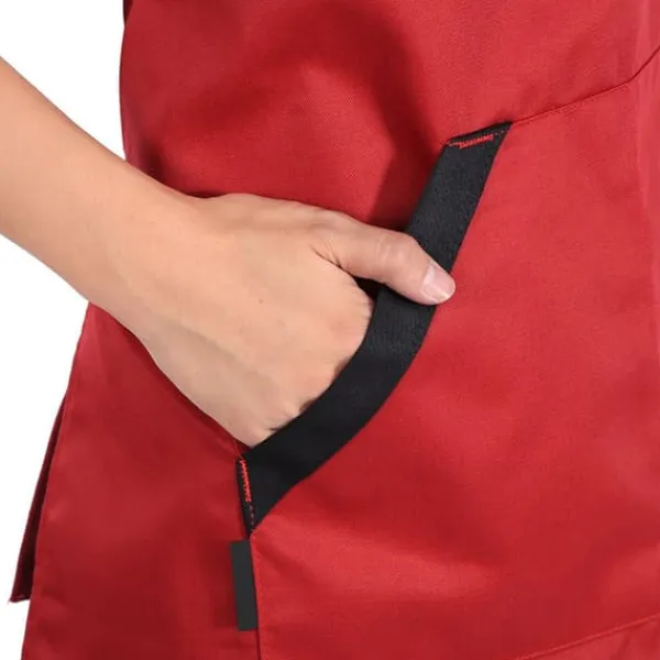 Forklæder>Praktisk Dame Herre Forklæde Kjole Til Hjemmekøkken Restaurant Madlavning Kok Rød