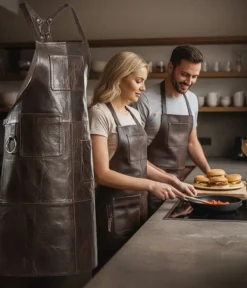 Forklæder>PREMIUM LÆDER FORKLÆDE GRILL / GRILL / BARISTA / KOK / FRISØR FORKLÆDE BRUN VINTAGE