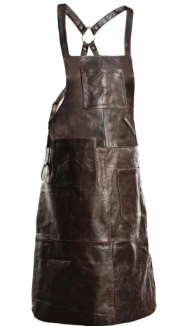 PREMIUM LÆDER FORKLÆDE GRILL / GRILL / BARISTA / KOK / FRISØR FORKLÆDE BRUN VINTAGE Clearance