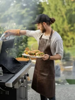 PREMIUM LÆDER FORKLÆDE GRILL / GRILL / BARISTA / KOK / FRISØR FORKLÆDE BRUN VINTAGE Clearance