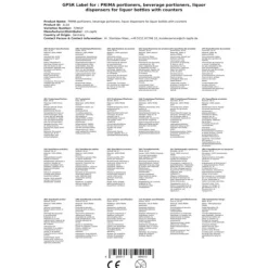 Flaskepropper>PRIMA dispenser til spiritusflasker hængende med tæller, Serveringsmængde:30 ml