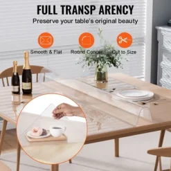 PVC bordbeskytter 54x54 tommer klar plastic, 1,5 mm tyk, holdbar beskyttelse til dit bord Discount