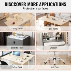 PVC bordbeskytter 54x54 tommer klar plastic, 1,5 mm tyk, holdbar beskyttelse til dit bord Discount