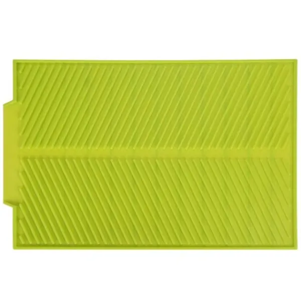 Måtter & Gitter Til Køkkenvaske>Rektangulær Silikone Afløbsmåtte Tørremåtte Varmebestandig Skridsikker Bakke (Grøn)