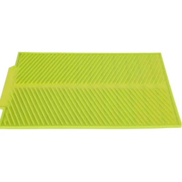 Måtter & Gitter Til Køkkenvaske>Rektangulær Silikone Afløbsmåtte Tørremåtte Varmebestandig Skridsikker Bakke (Grøn)