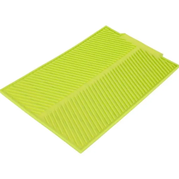 Måtter & Gitter Til Køkkenvaske>Rektangulær Silikone Afløbsmåtte Tørremåtte Varmebestandig Skridsikker Bakke (Grøn)