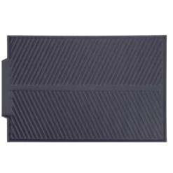 Måtter & Gitter Til Køkkenvaske>Rektangulær Silikone Afløbsmåtte Tørremåtte Varmebestandig Skridsikker Bakke (Grå)