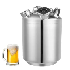 Ølhaner>Rengøringsbeholder til ølledninger - 3-hoved linjerenser - 10 l - Rustfrit stål - Med låg - Sølv