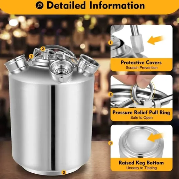Ølhaner>Rengøringsbeholder til ølledninger - 3-hoved linjerenser - 10 l - Rustfrit stål - Med låg - Sølv