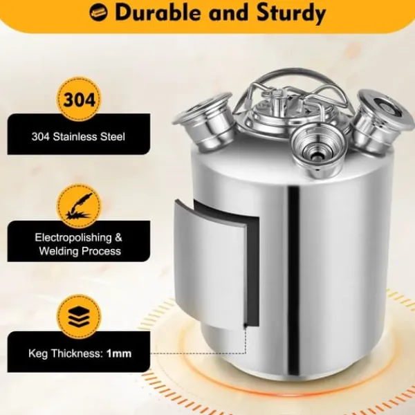 Ølhaner>Rengøringsbeholder til ølledninger - 3-hoved linjerenser - 10 l - Rustfrit stål - Med låg - Sølv