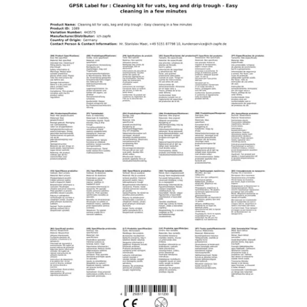 Ølhaner>Rensesæt Tap, Keg og drypbakke